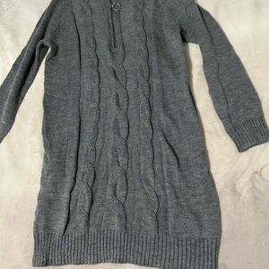 SHEIN Dark Gray Cable Knit Turtleneck Sweater